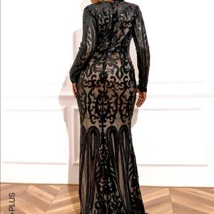 Plus Mermaid Hem Sequin Prom Dress